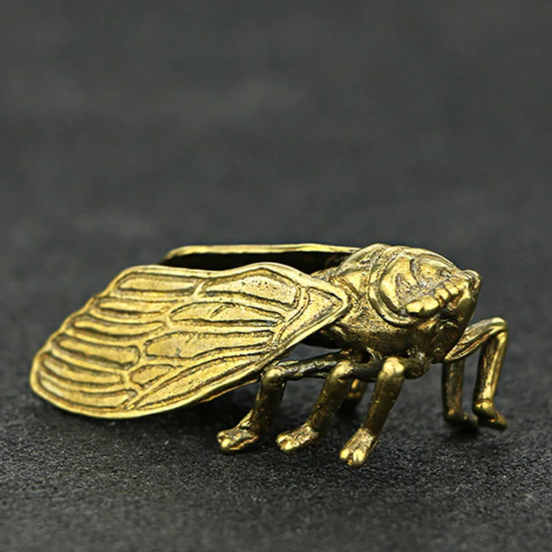 Ручная работа Cicada статуя из чистой латуни коллекция изысканные украшения Декор