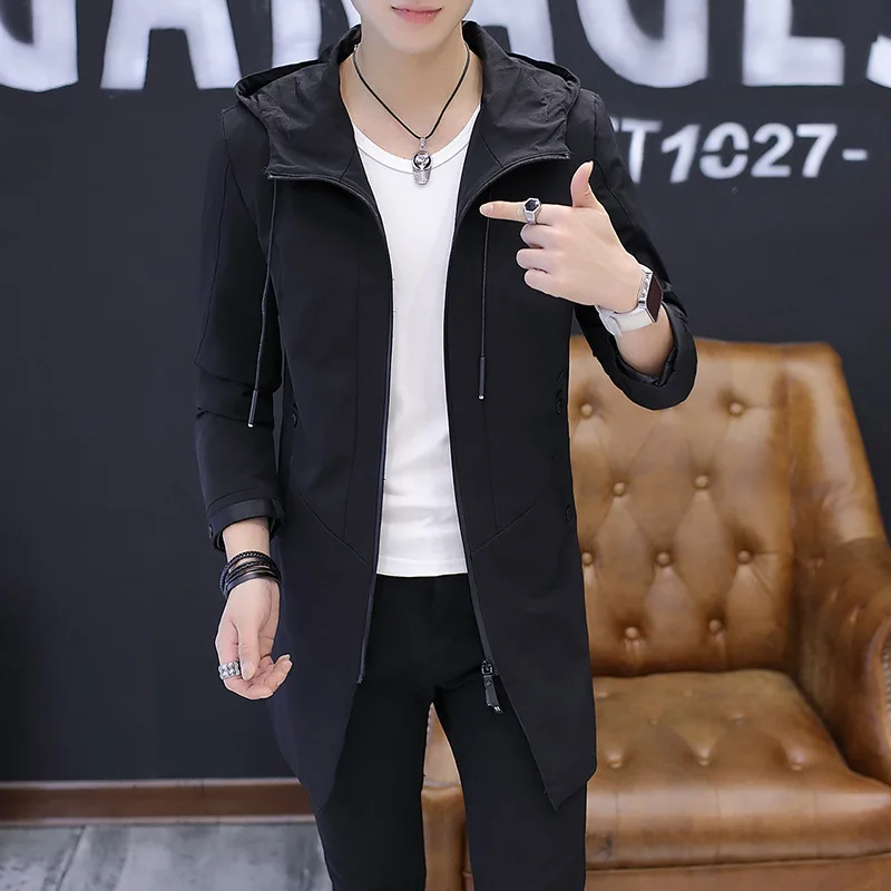 Men Jackets Jackets and Coats 2019 Autumn Coat Men's Casual Jacket Mid-length Top Middle-aged Business Handsome Wild Jacket