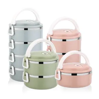 

Stainless Steel Lunch Box Insulation Compartment Adult Cute Lunch Box Student Multi-layer Lid Lunch Box Lunch Box Food Box Lunch