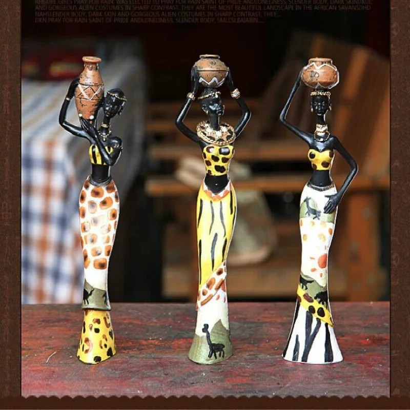 Environmentally friendly exotic African women dance resin crafts creative home decoration three-piece pendant