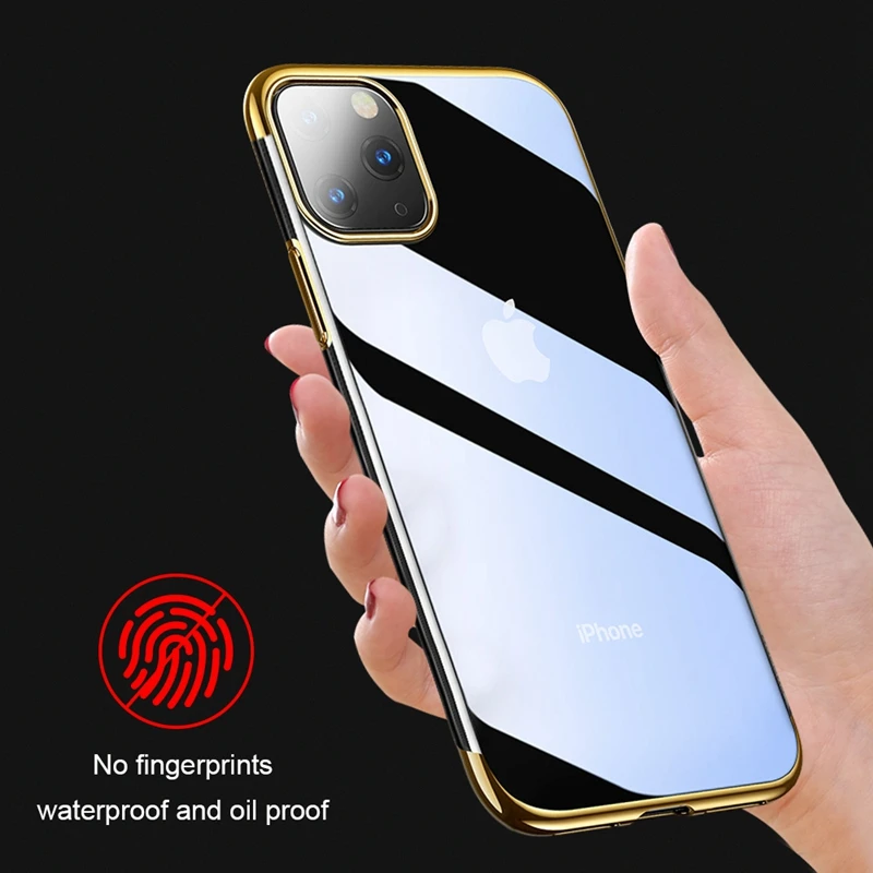 

Shockproof Plating Clear Case For iPhone X XR XS MAX Fashion Silicone TPU Cover On The For iPhone 11 Pro MAX 6.5in 6.1in 5.8in