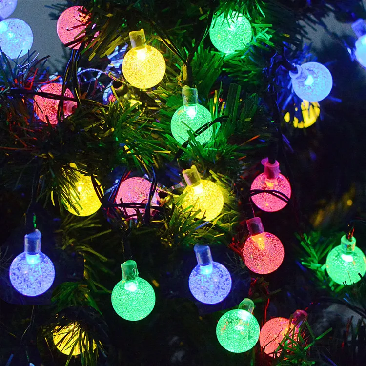 Led Solar String Lights Outdoor Crystal Fairy Light With 8 Modes Waterproof Solar Powered Patio Light For Garden Party Decor solar light bulb Solar Lamps