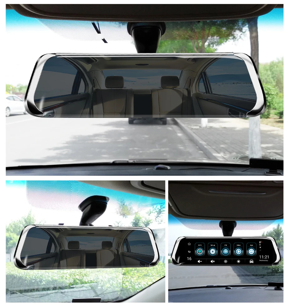 WHEXUNE 10 дюймов Автомобильное зеркало заднего вида DVR 4G ADAS Android gps навигация видеорегистратор Двойной объектив FHD 1080P автомобильная видеокамера рекордер