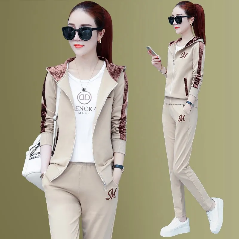 

Sports Clothing WOMEN'S Suit Summer Two-Piece Set Spring And Autumn New Style 2019 Fashion WOMEN'S Dress Loose Casual Sweatshirt