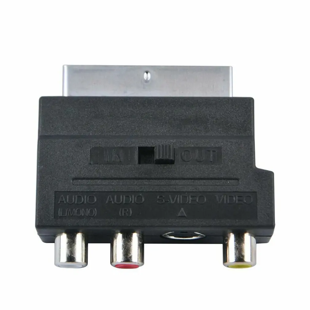Адаптер SCART с AV-блоком на 3 RCA Phono Composite S-Video переключателем In/Out Scart адаптер SVHS для