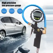 Автомобильный шиномонтажный цифровой манометр прочный цифровой дисплей надувной инструмент Алюминиевый сплав Манометр