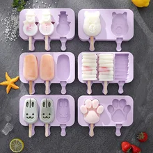 Силиконовая форма для мороженого, многоразовый лоток для мороженого, форма для мороженого, Рождественский Декор, инструмент для изготовления мороженого с 50 Деревянными Палочками