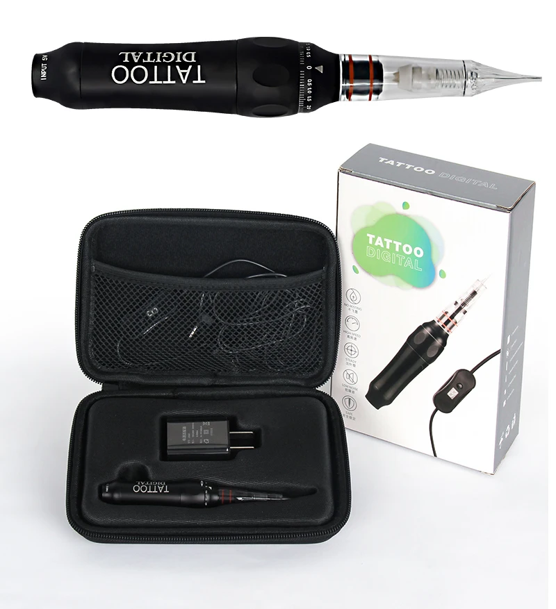 

Rotary Tattoo Digital Machine Acid-free Pen For Permanent Makeup Eyebrows Lips MTS Microblading Kit with Push-in Type Needles