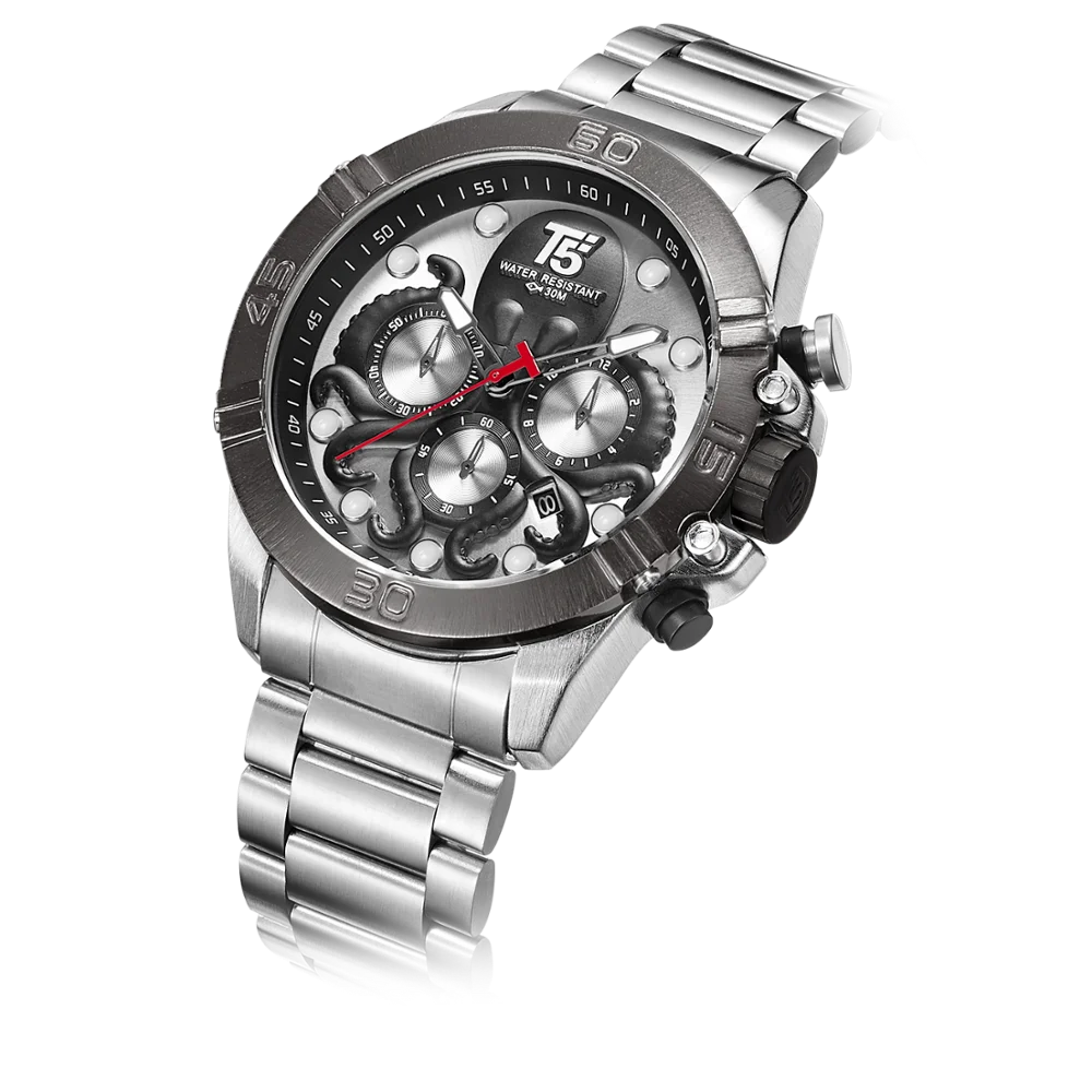 Часы наручные T5 Мужские кварцевые с хронографом роскошные брендовые