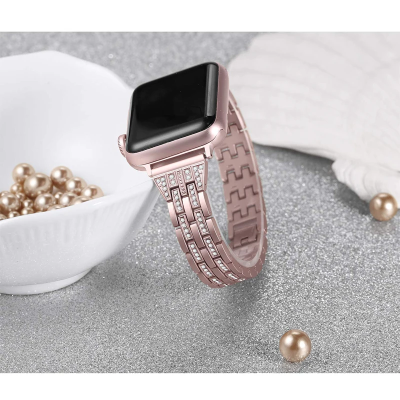 Браслет со звеньями для apple watch 7/6/SE/5/Аксессуары часов Ремешок 45/41/40/38/42/44 мм Diamond 4/3 |