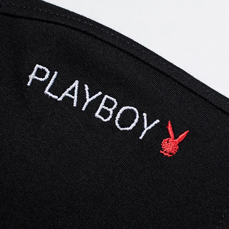 PLAYBOY/Новинка, однотонный пуловер с длинными рукавами, с длинными рукавами, с буквенным принтом, мужские свитшоты, черно-белые свитшоты, Размер 4XL, PB6029
