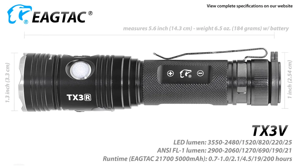 EAGTAC TX3V USB Перезаряжаемый светодиодный фонарик XHP70.2 3550 люменов 21700 5000 мАч аккумулятор внешний аккумулятор тактический фонарь задняя крышка магнит