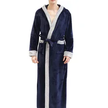 SHUJIN, новинка, Мужская зимняя удлиненная плюшевая шаль, банный халат, домашняя одежда, халат с длинным рукавом, банный халат, Homme Peignoir, Прямая поставка