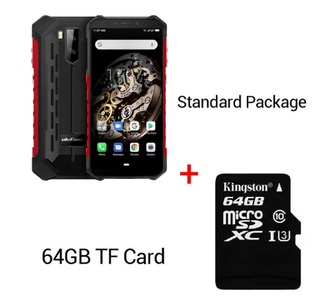 Ulefone Armor X5 ip68 прочный смартфон Android 9,0 ударопрочный телефон Superbattery сотовый телефон 3+ 32G разблокированный мобильный телефон - Цвет: Red N 64GB Card