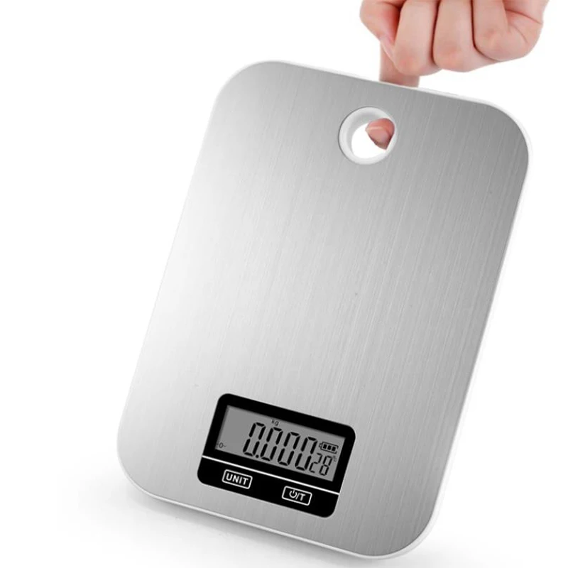 Digital Kitchen Scale 5Kg/1g Stainless Steel Kitchen Electronic Scales High Accurate Food Baking Weigh Scales with wall hooks