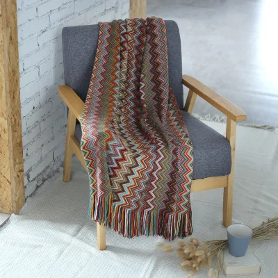 130X220CM Knitted Decorative Throw Blanket with Tassel Office Nap Travel Sofa Plaid Children Adult Cobertor Winter Bedspread Many styles - Цвет: 130X220CM