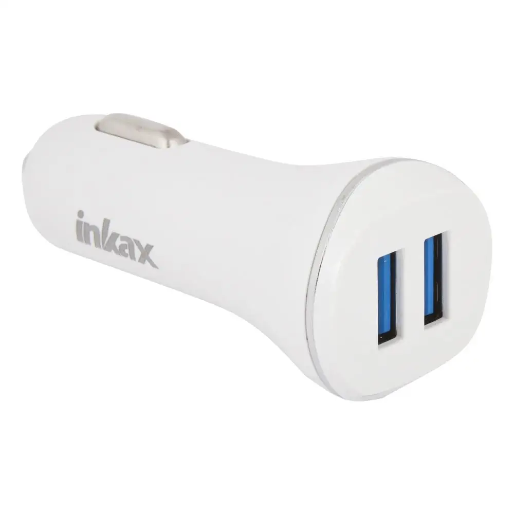 Автомобильное зарядное устройство (АЗУ) inkax CD-12 c 2*USB выходами 2 1А (белое) 12V-24V