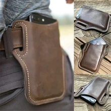 Men Cellphone Loop Holster Case Belt Waist Bag Props Leather Purse Phone Wallet Outdoor Portable Phone Belt Bag Backpacks