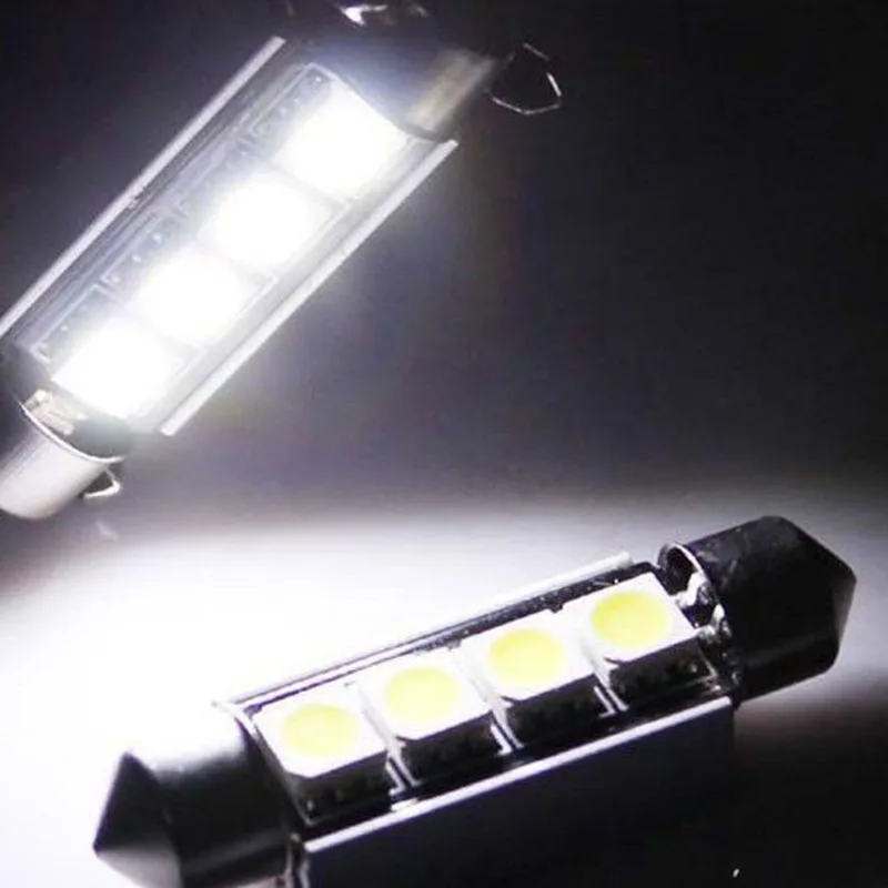 Комплект из 2 предметов, с can-bus 41 мм Festoon SMD 5050 автомобиль светодиодный ошибок купол для чтения светильник 12V