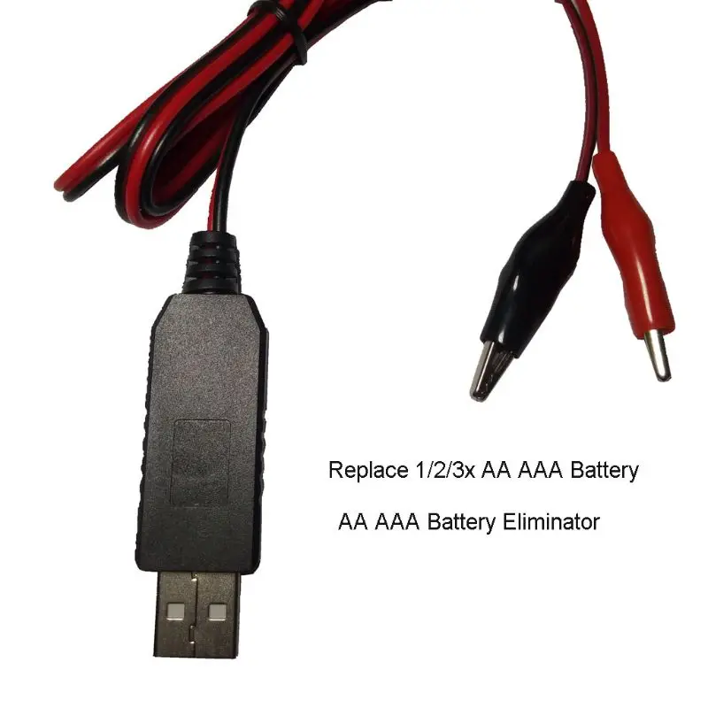 AA AAA батарея с разъемом USB 5 В до 1,5 В/3V4. 5 в понижающий кабель с зажимом Регулируемая линия преобразователя Напряжения для часов дистанционное управление