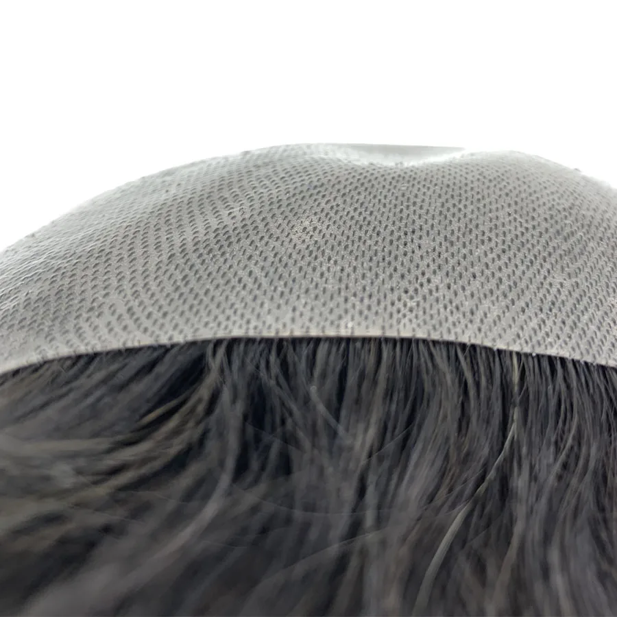Top Quality Double Knot Skin Base Soft Touch Indian Remy Human Hair Strong Knot Mens Toupee