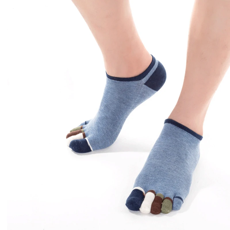 5 Pairs Men's Five Toe Socks for Male Athletic Running Walking Wear Cotton Sock Colorful Finger Breathable Casual Leisure Socks
