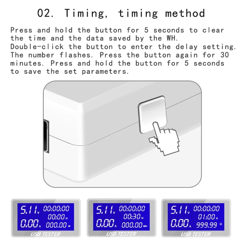 USB Tester Digital Voltmeter Current Voltage Charger Capacity Detector Indicator