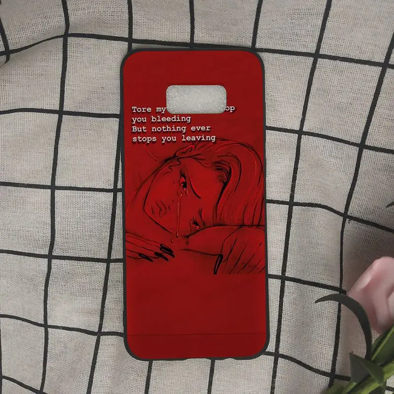 A14 Song Lyrics Billie Eilish эстетический черный мягкий чехол для телефона samsung Galaxy s9 s8 plus s10 s10plus s7 s6edge funda - Цвет: A14