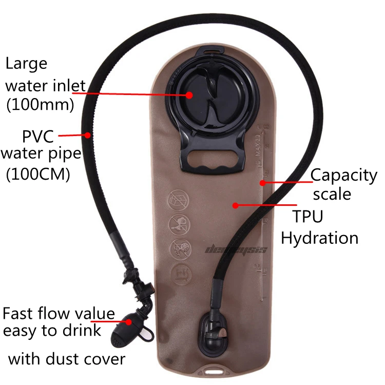 2L 2.5L 3L Outdoor Camping Climbing Water Bag Cycling Sports Hydration Bladder Bike Running Mountaineering Water Bag Hydration