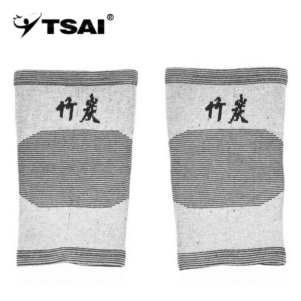TSAI 1 пара высокие эластичные удобные наколенники теплые поддерживающие фиксаторы артрит ног травма тренажерный зал рукав наколенники бамбуковый уголь трикотажные