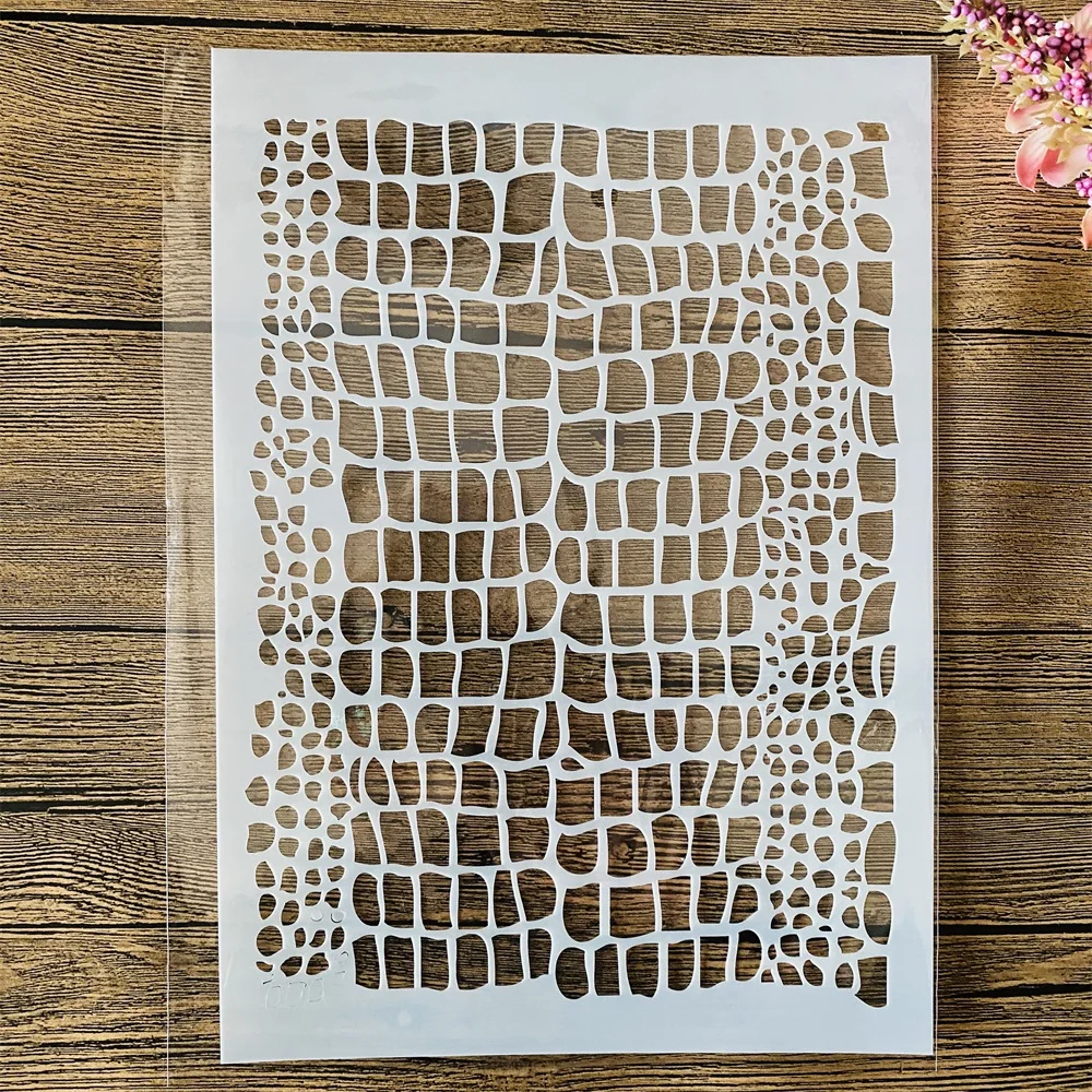 

A4 29cm Mosaic Web Net Texture DIY Layering Stencils Wall Painting Scrapbook Coloring Embossing Album Decorative Template