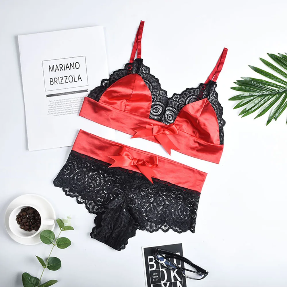 Женская одежда,, сексуальное женское нижнее белье с v-образным вырезом и кружевным бантом, Раздельный костюм, регулируемые лямки, новинка O29