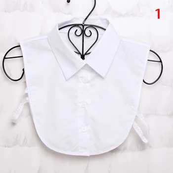 

white Women Cotton Fake Collar Blouse Vintage Detachable Shirt Collar False Collar Lapel Blouse Top Women Clothes Accessories