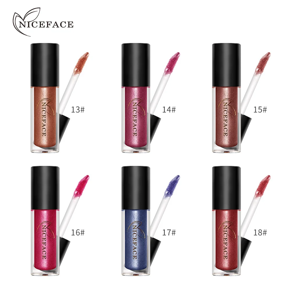 NICEFACE Алмазная блестящая жидкая губная помада макияж 6 цветов водостойкий