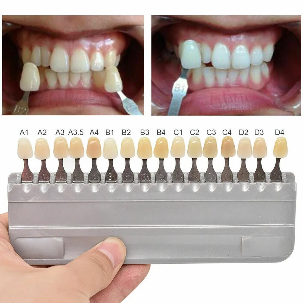 Dental Porcelain Teeth color tooth model Oral Dental Pan Classical Tooth color card 16Color shade guide porcelain teeth