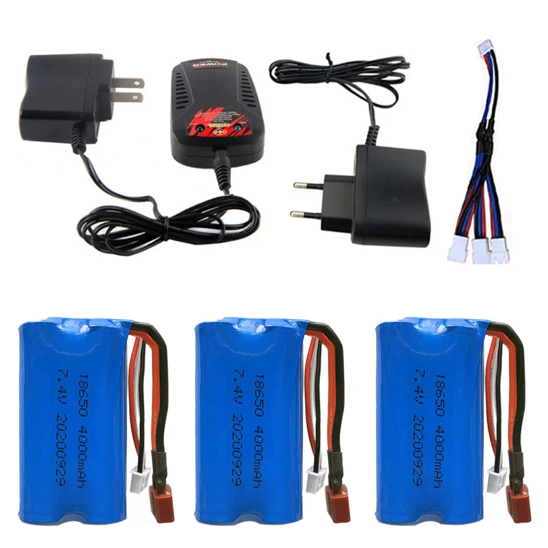 Литий-Полимерный Аккумулятор 7 4 в 4000 мАч 18650 2S для JJRC Q46 Q39 Wltoys 144001 12428 12423 959B 969B 979B K929B