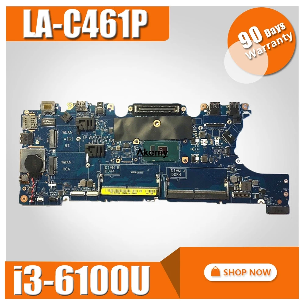 Материнская плата для ноутбука dell Latitude E7470 LA-C461P CN-0V2N4V 0V2N4V V2N4V с I3-6100U протестирована