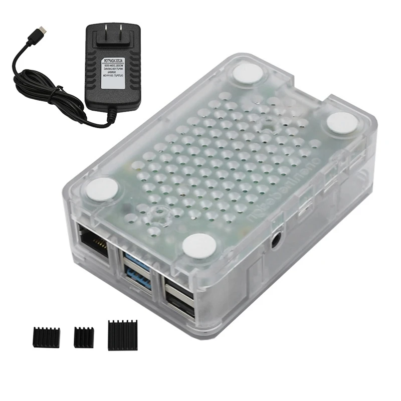 Для Raspberry Pi ABS чехол для корпуса с теплоотводом 5 V/3A источник питания для Raspberry Pi 4B