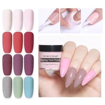 

NICOLE DIARY Matte Series Dip Nail Powders Gradient Dipping Powder Decoration Lasting than UV Gel Natural Dry Without Lamp Cure