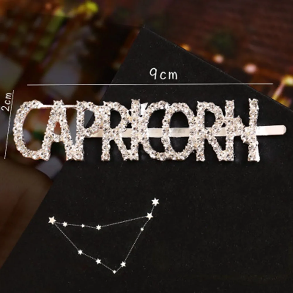 New Hairpins Crystal Shiny Rhinestones Word Letters Hair Clips Women Styling Tool Hairgrip Diamond Hair Accessories Clips Clamp