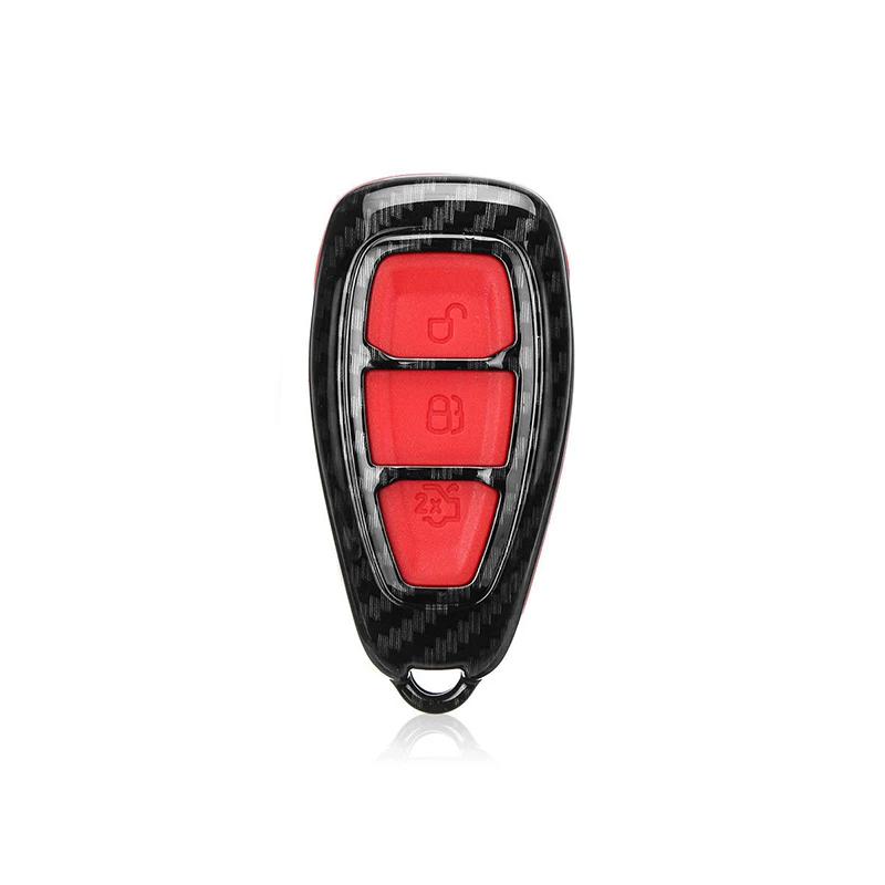 Красный ключ 3 кнопки крышка из углеродного волокна чехол Защита для Ford Focus Fiesta Kuga Shell C-Max Galaxy распродажа