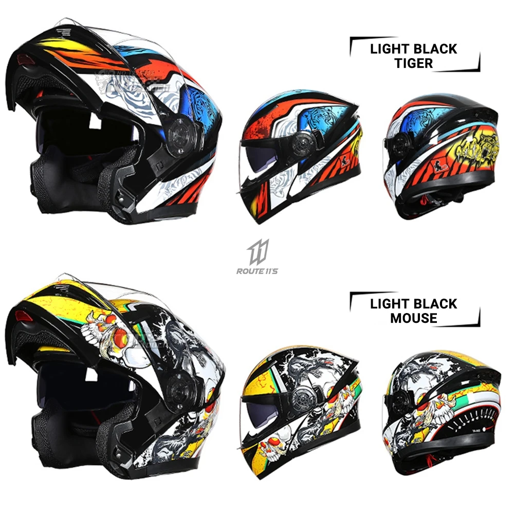 YOAI Motorcycle Helmet Flip Up Motocross Helmets Full Face Moto Helmets Motorcycle Capacete Casco Moto With Doublel Lens