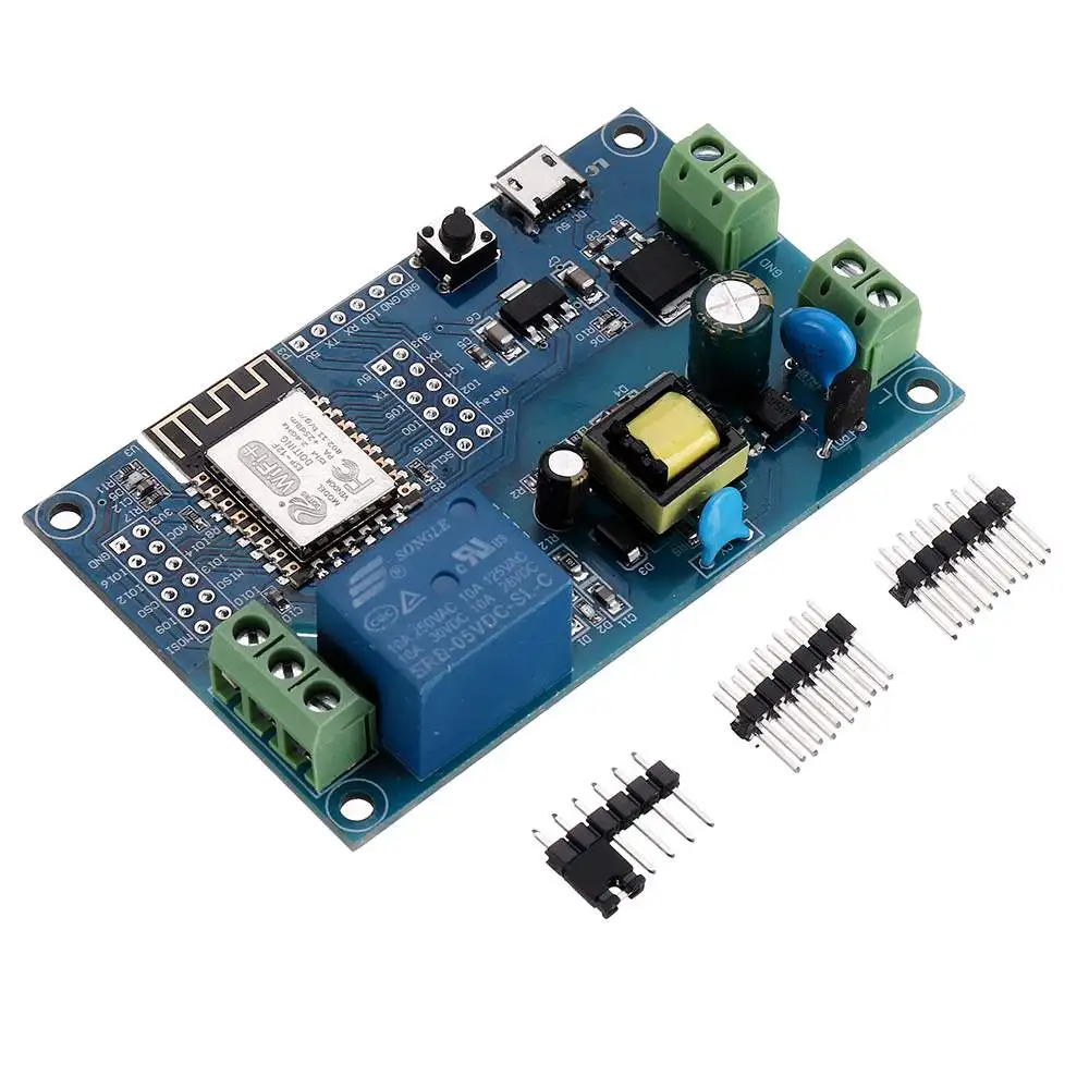 

ESP-12F AC/DC Power Supply ESP8266 AC90-250V/DC7-12V/USB5V WIFI Single Relay Module Development Board