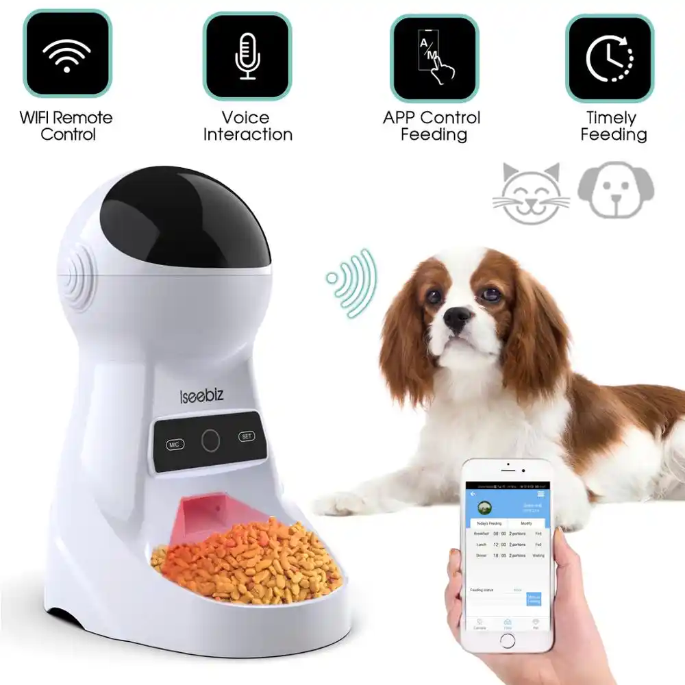 Iseebiz Automatic Cat Feeder Pet Feeder 3l Food Dispenser For