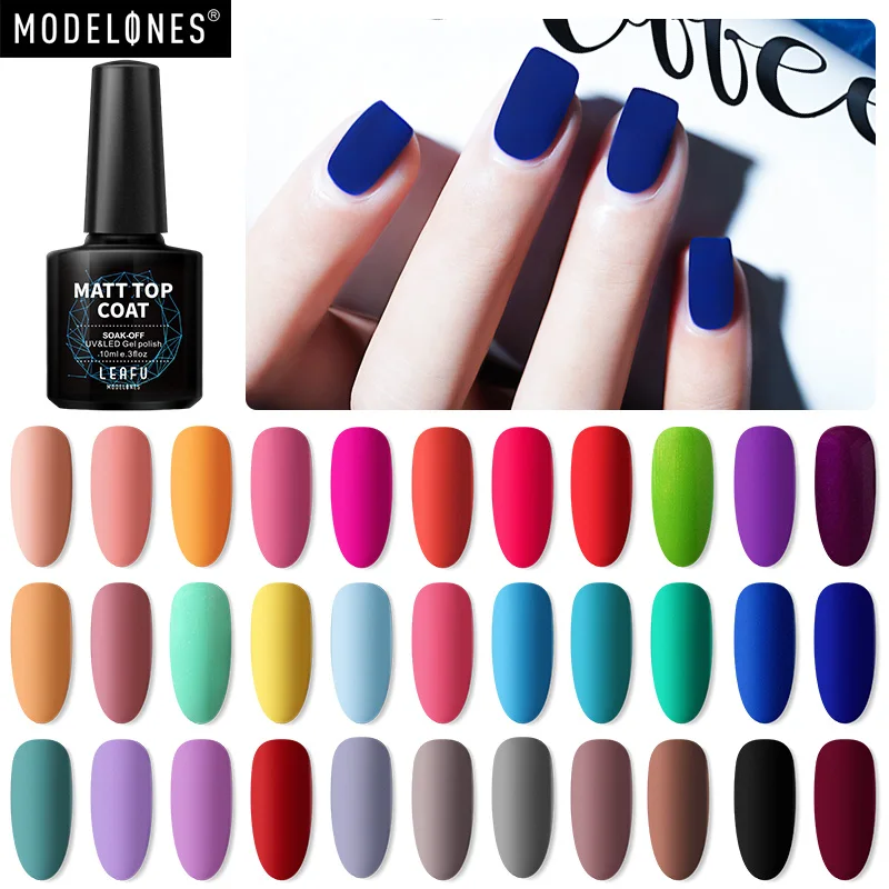 Modelones 2 шт./лот матовое верхнее покрытие светодиодный Гель-лак для ногтей
