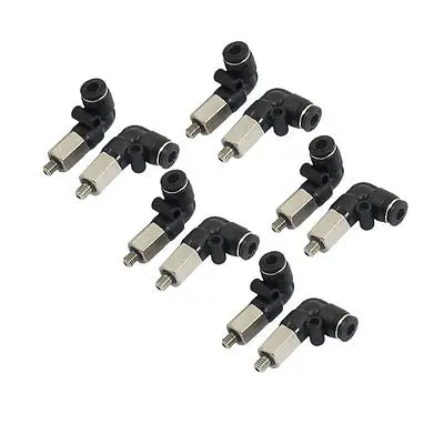 

10 Pcs 4mm to 5mm Male Thread Push In Joint Pneumetic Elbow Quick Fittings