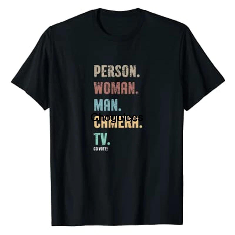 Человек. Женщина. Мужчина. Камера. ТВ. Голосовать! Футболка |