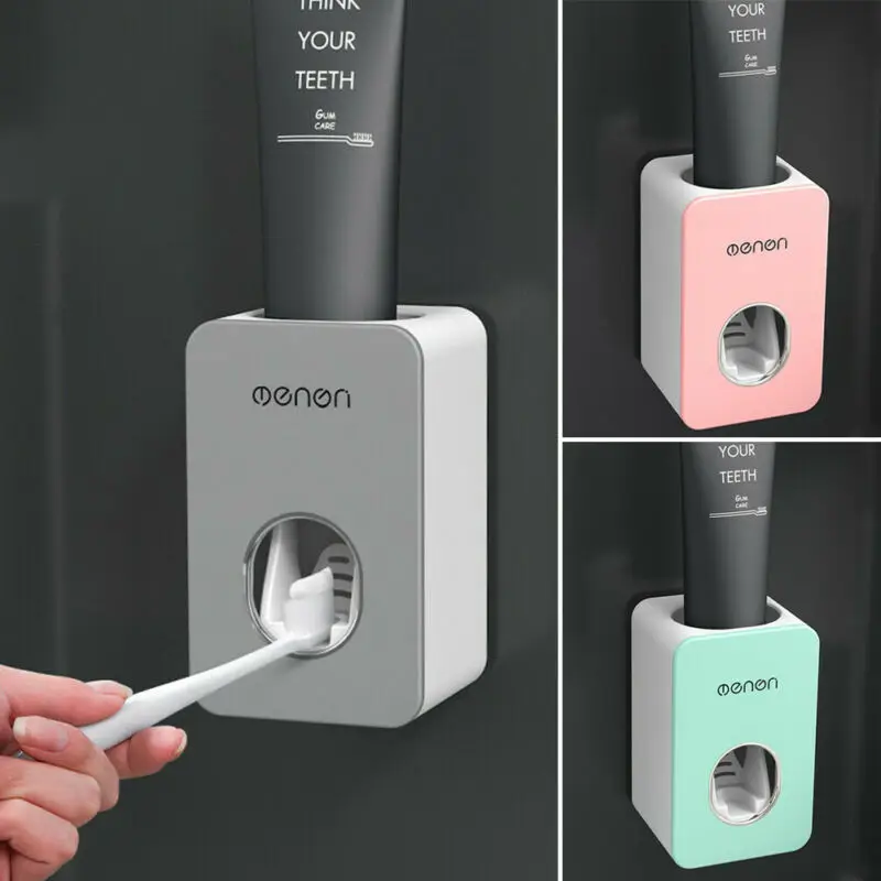 

New Wall Mount Automatic Auto Squeezer Toothpaste Dispenser Hands Free Squeeze Out Bathroom Accessories