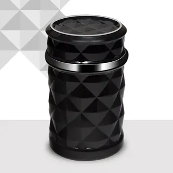 

New Car Ashtray Portable Smokeless Cigar Cigarette Ashtray Diamond Cut Led Light Indicator Car Styling Universal Holder