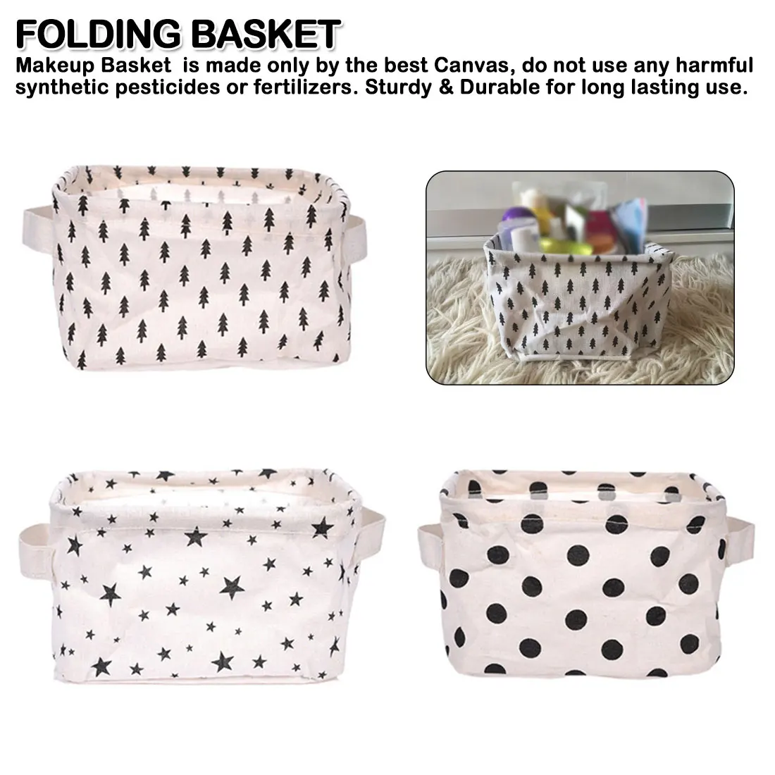 DIY Desktop Storage Basket Sundries Underwear Toy Storage Box Cosmetic Book Organizer Stationery Container Laundry Basket
